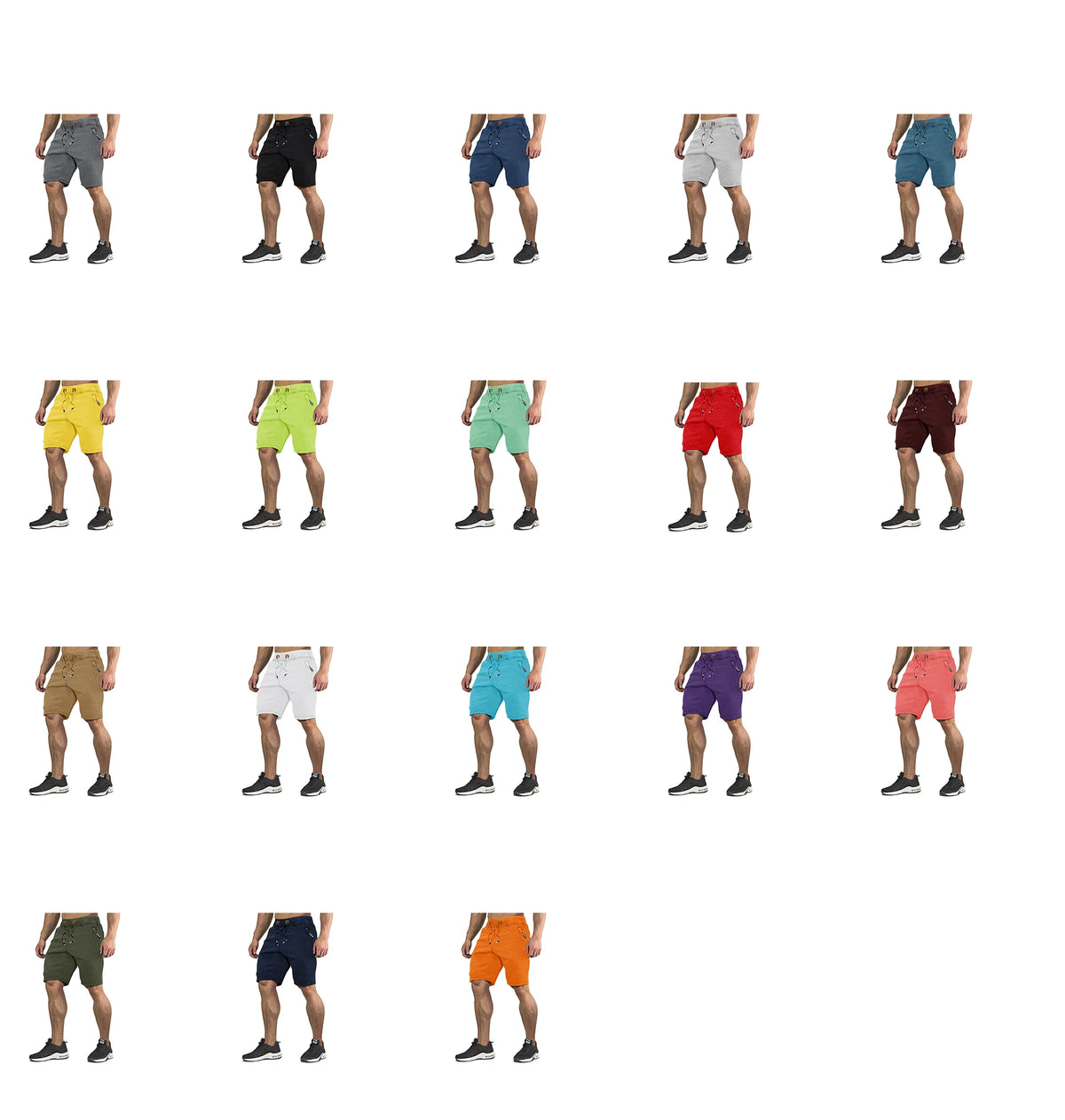 TACVASEN Summer Cotton Running Track Shorts Mens Casual Jogger Shorts Elastic Waist Athletic Workout Zipper Pockets Short Pants