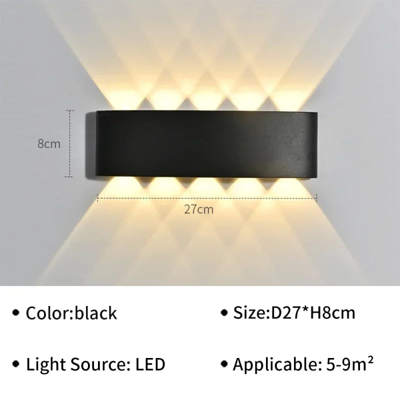 Waterproof Outdoor LED Wall Light for Garden Patio Balcony Warm White Weatherproof