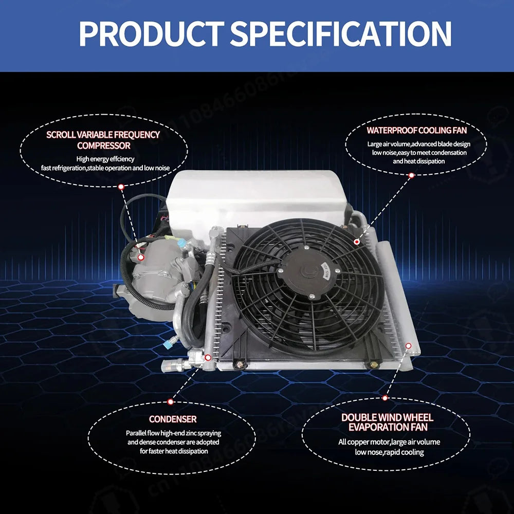 12V Heating and Cooling Automotive Air Conditioning Portable RV Rooftop Air Conditioner Electric Parking Unit for Car Truck Van