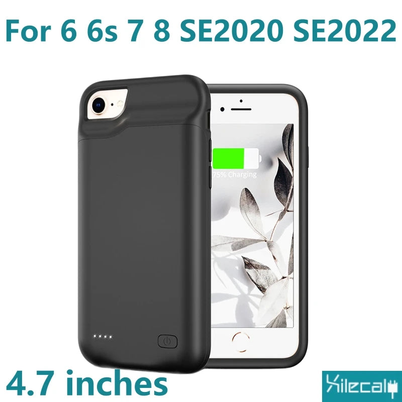 Xilecaly Portable Battery Case for iPhone 17 16 Pro Max 15Pro 13 14 12 mini Charging Case Battery Pack For iphone 7 8 6s SE 2 3