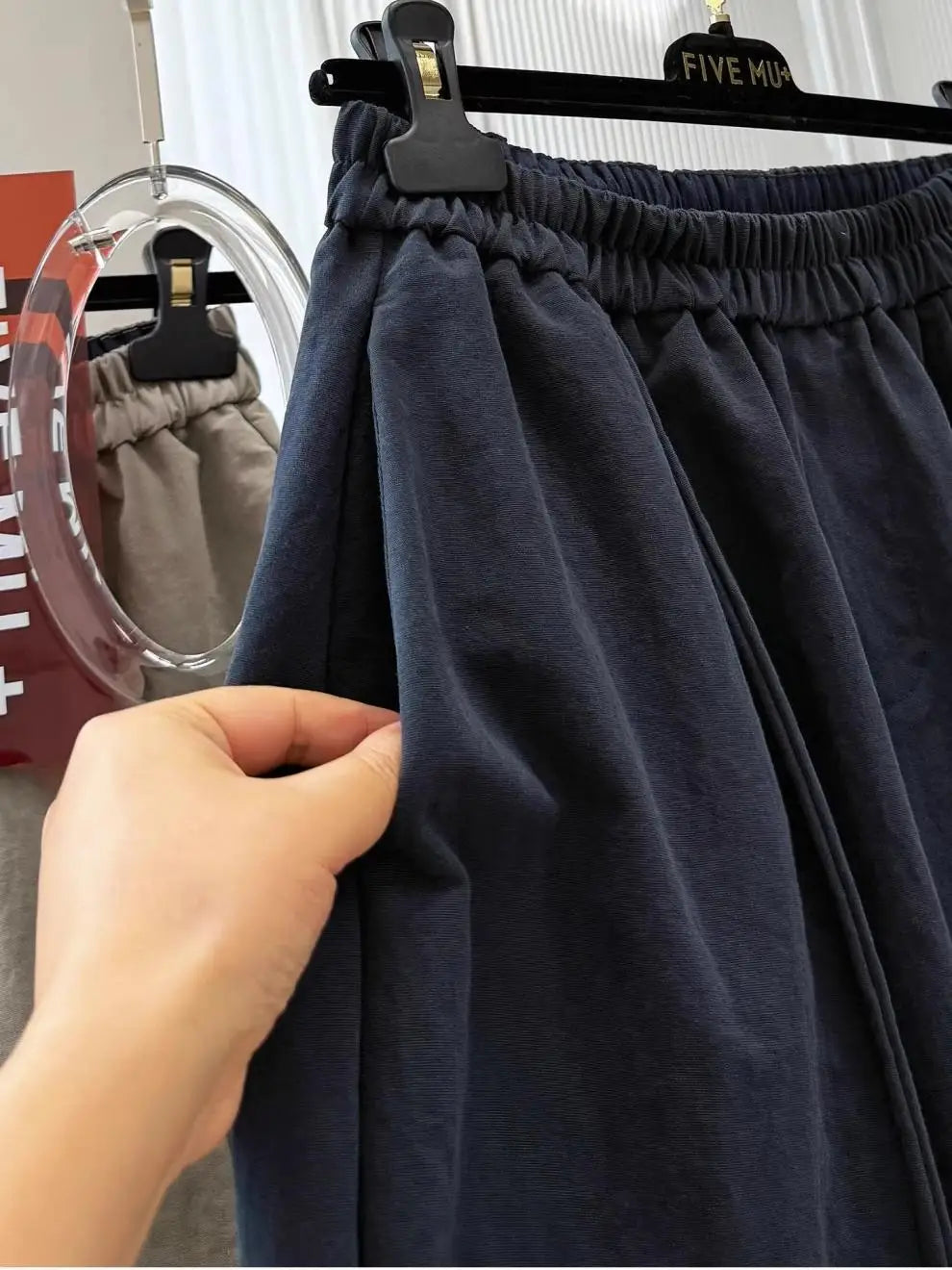 Women Elastic Waist Loose Wide Leg Cropped Casual Pants Lightweight Baggy Culottes