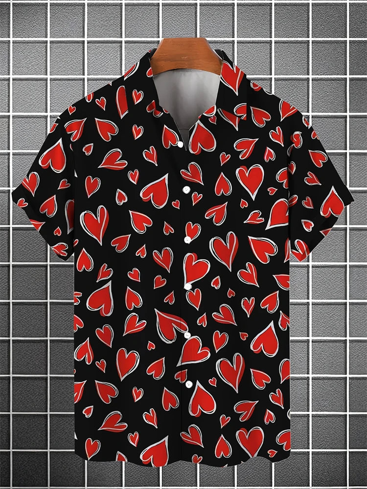 Hawaii Fashion Black And White Plaid Shirt Summer Simple Daily Men's And Women's Lapel Button Down Tops Oversized Cool Casual
