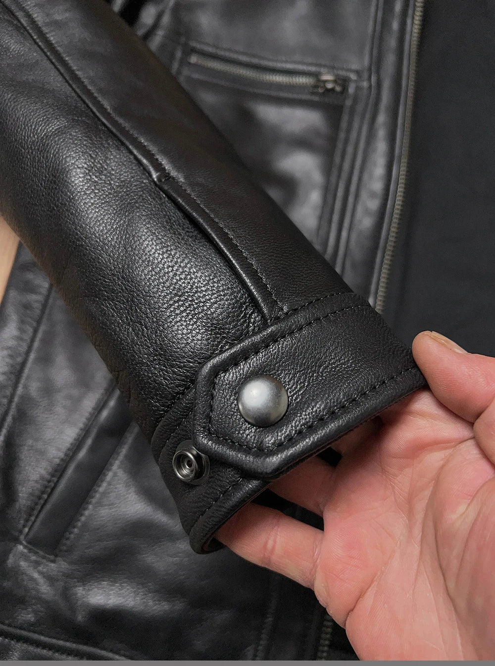 Black Autumn Leather Jacket Men Smart Casual Style Plus Size 5XL Genuine Natural Sheepskin Turn-Down Collar Leather Coat