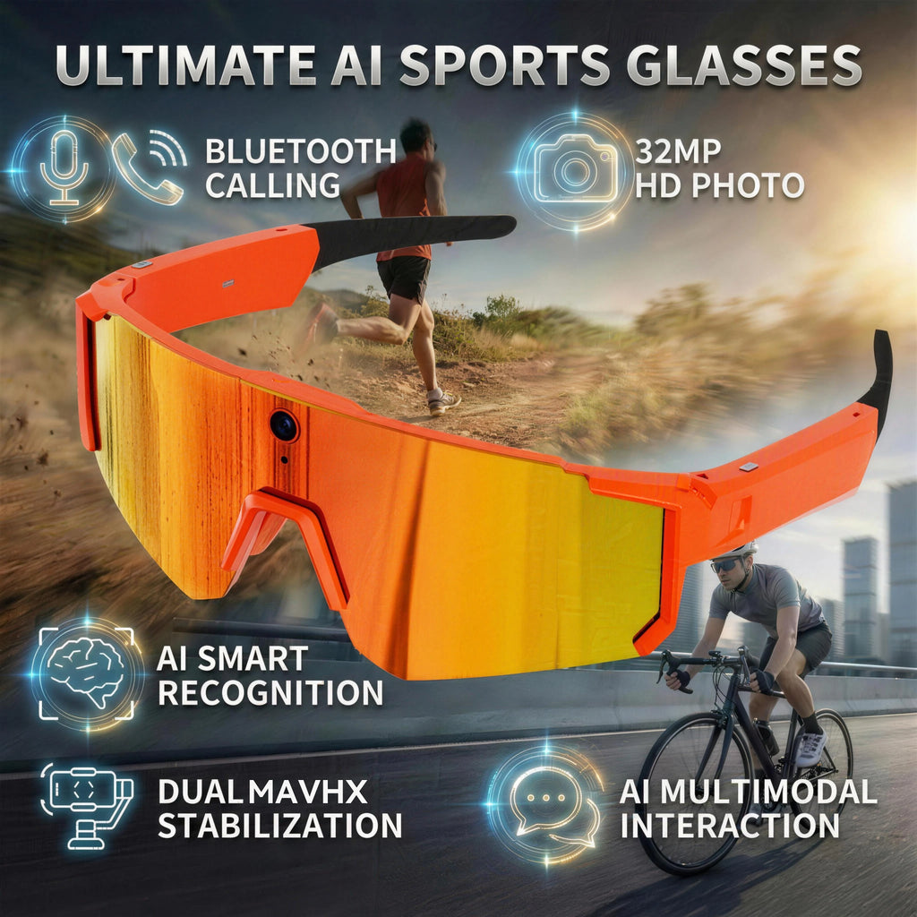 2026 New Smart Glasses Men 800W HD Photo Video Bluetooth Call Translation Anti Glare Running Baseball Sunglasses Cycling Glasses
