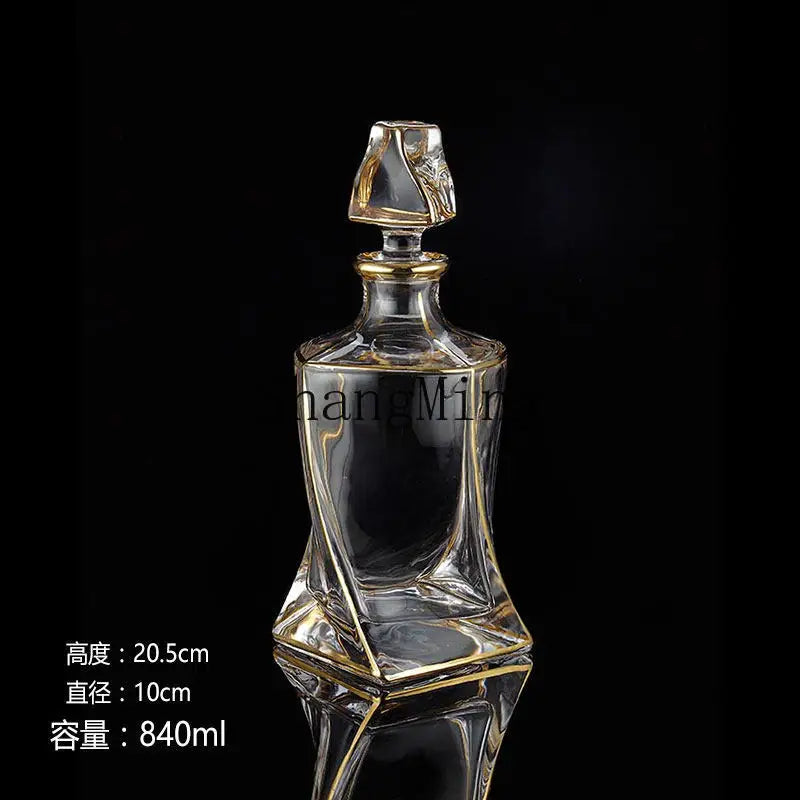 DSA crystal glass wine bottle gold-painted creative household whiskey bottle with lid white red wine decanter