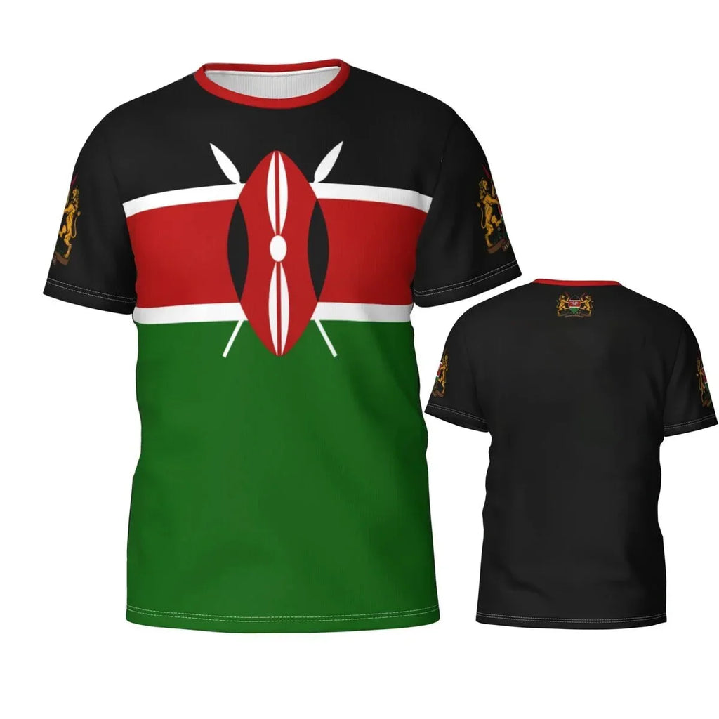 2024 New Kenya Flag Graphic 3D Printed T-shirt Kenya National Emblem Fashion Men's Tops  National Day Gifts Personalized Tee