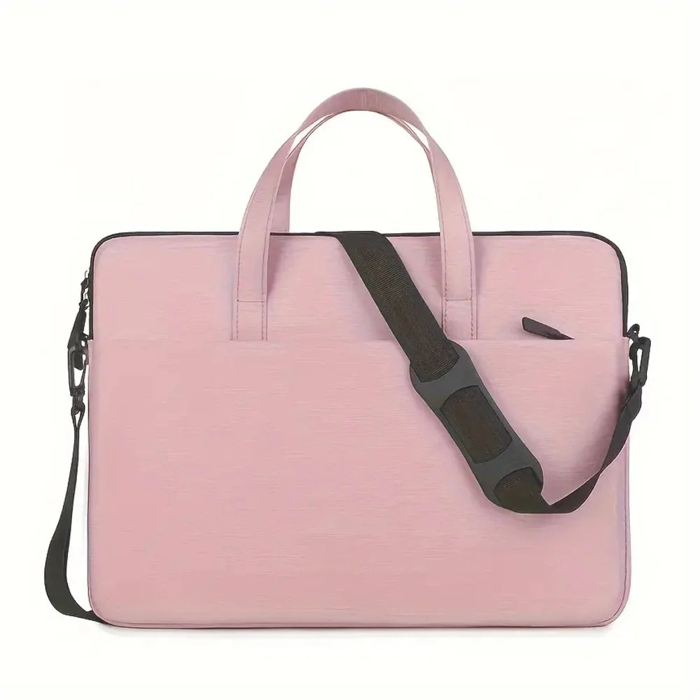 1 solid-color, minimalist, portable laptop bag; portable business travel laptop sleeve; zippered crossbody laptop bag