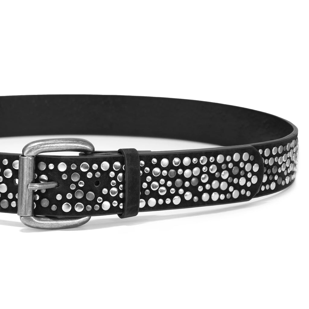 Rivet Punk Belt for Men and Women, Western Studded Belt for Jeans Pants, Faux Leather Cowgirl Cowboy Y2K Belt