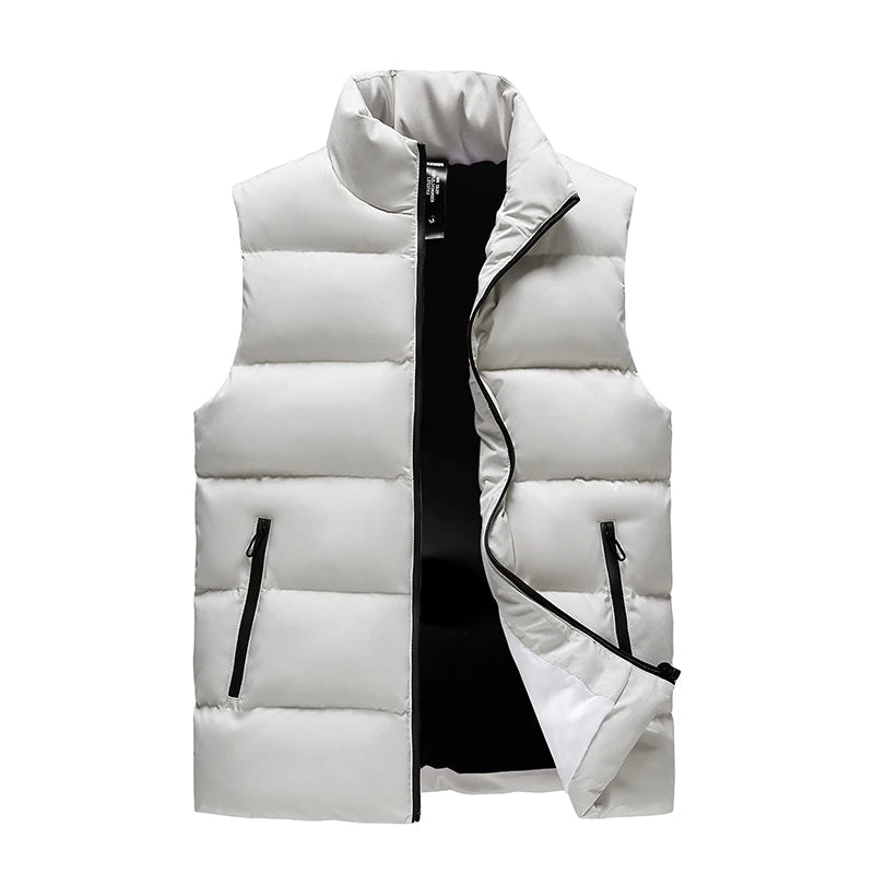 Men's Vest Autumn and Winter New Warm Cotton Waistcoat Vest Korean Style Fashion Joker Fashionable Sleeveless Jacket Top
