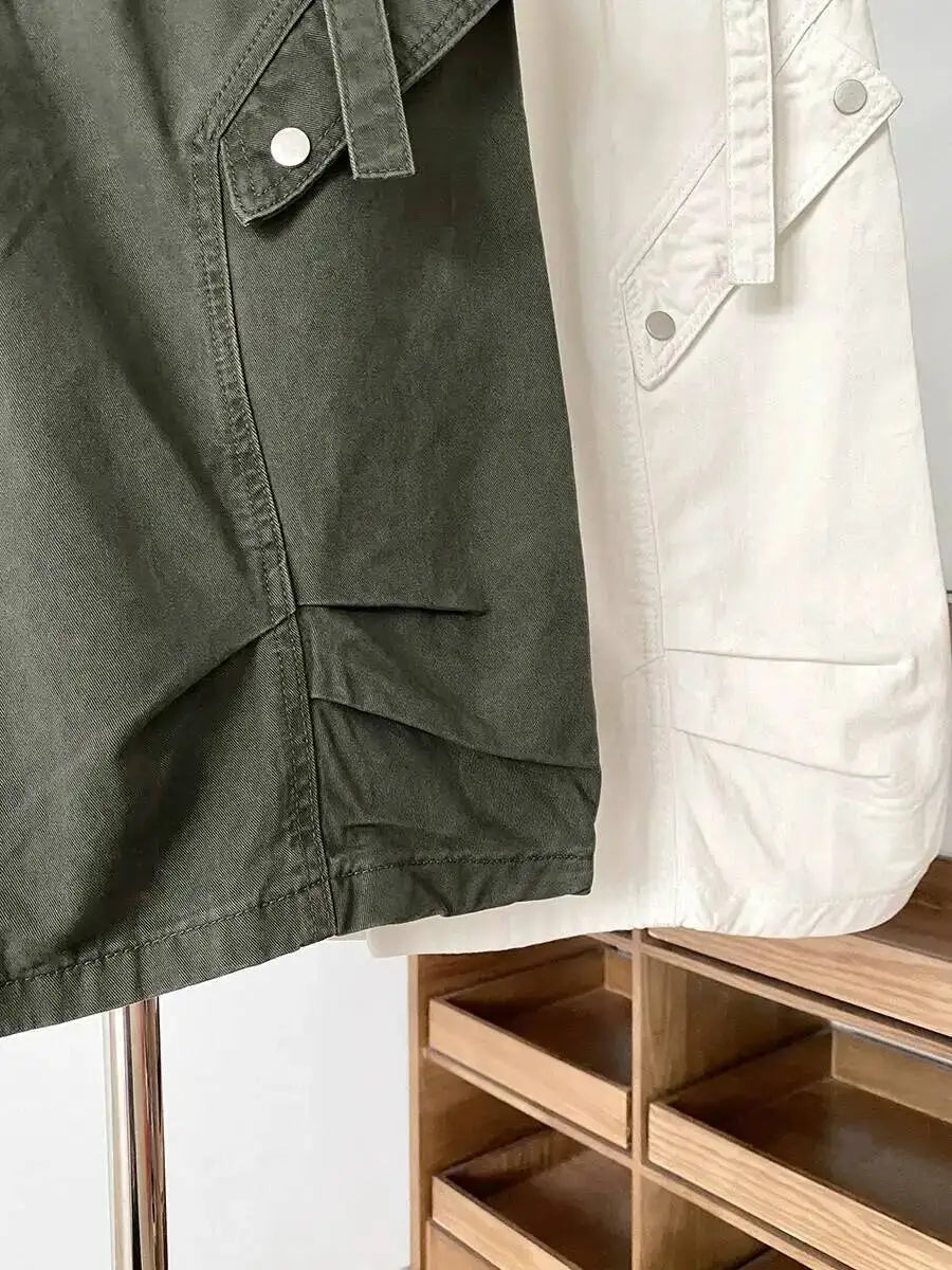 Women Denim Shorts 2026 New Summer Women's High Waist Slim Denim Cargo Pants Wide Leg Capri Pants Versatile Trousers