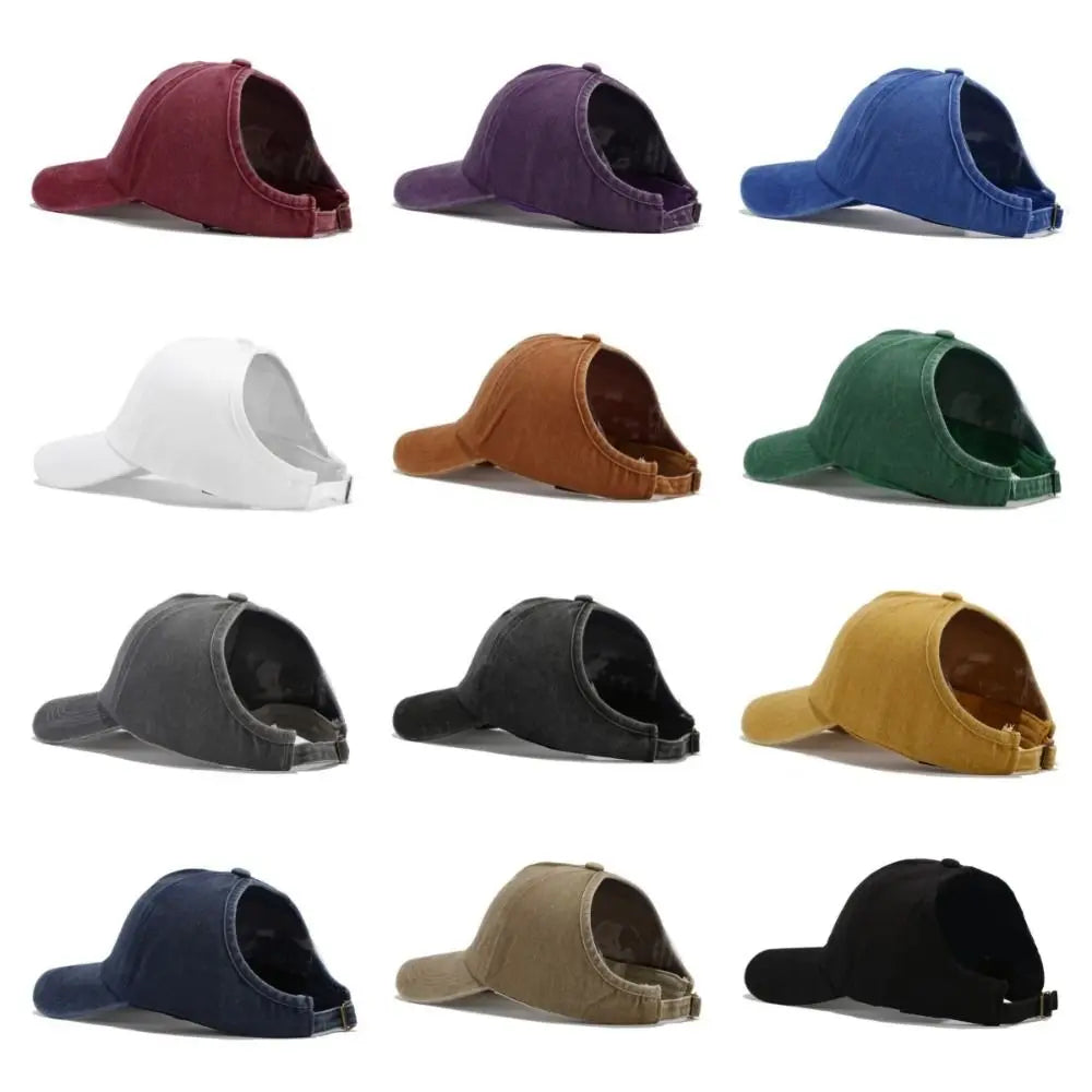 Casual Solid Color Washed Baseball Cap Hip Hop Adjustable Empty Top Hat Sunscreen JK Sun Protection Peaked Hat Sports