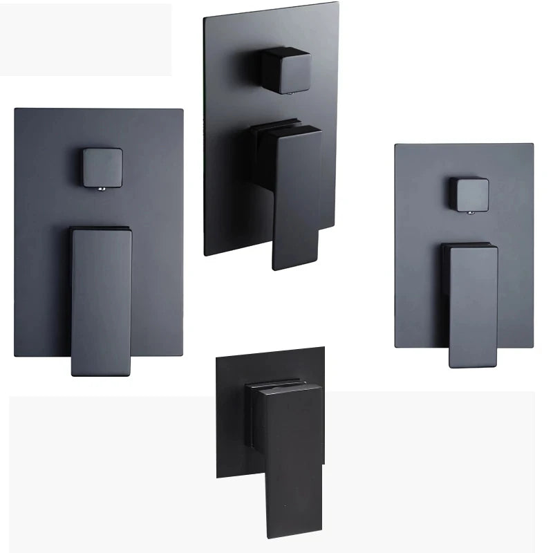 BECOLA Solid Brass Polished Chrome Or Black Single Handle 1-3 Way Wall Mount Bathroom Shower Mixer Control Valve