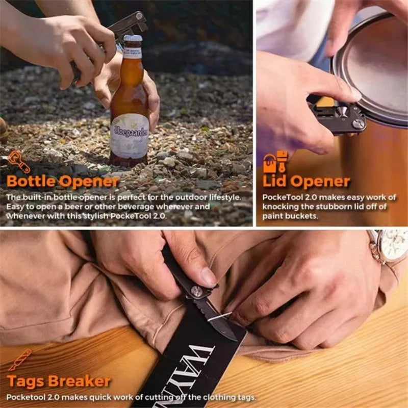 Multifunctional EDC Tool Card Folding Scissor Knife Outdoor Camping Gear