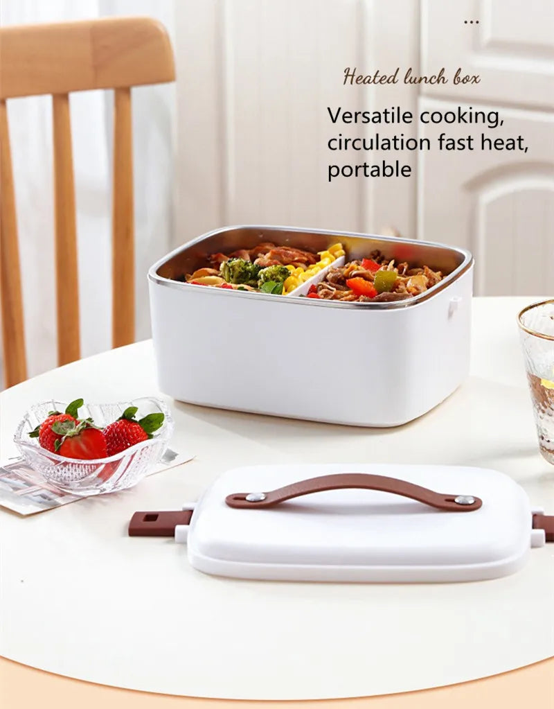 1.8L Car Microwave Oven 12V/24V Multi-Functional Rice Cooker Large Capacity Water-Free Heating Lunch Box