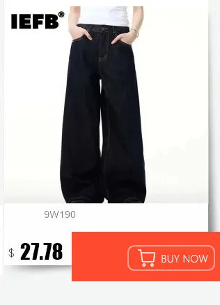 IEFB Men's Straight Denim Pants New Cleanfit Solid Color Korean Version Wide Leg Versatile Casual Jeans Trend New Autumn  9C1519