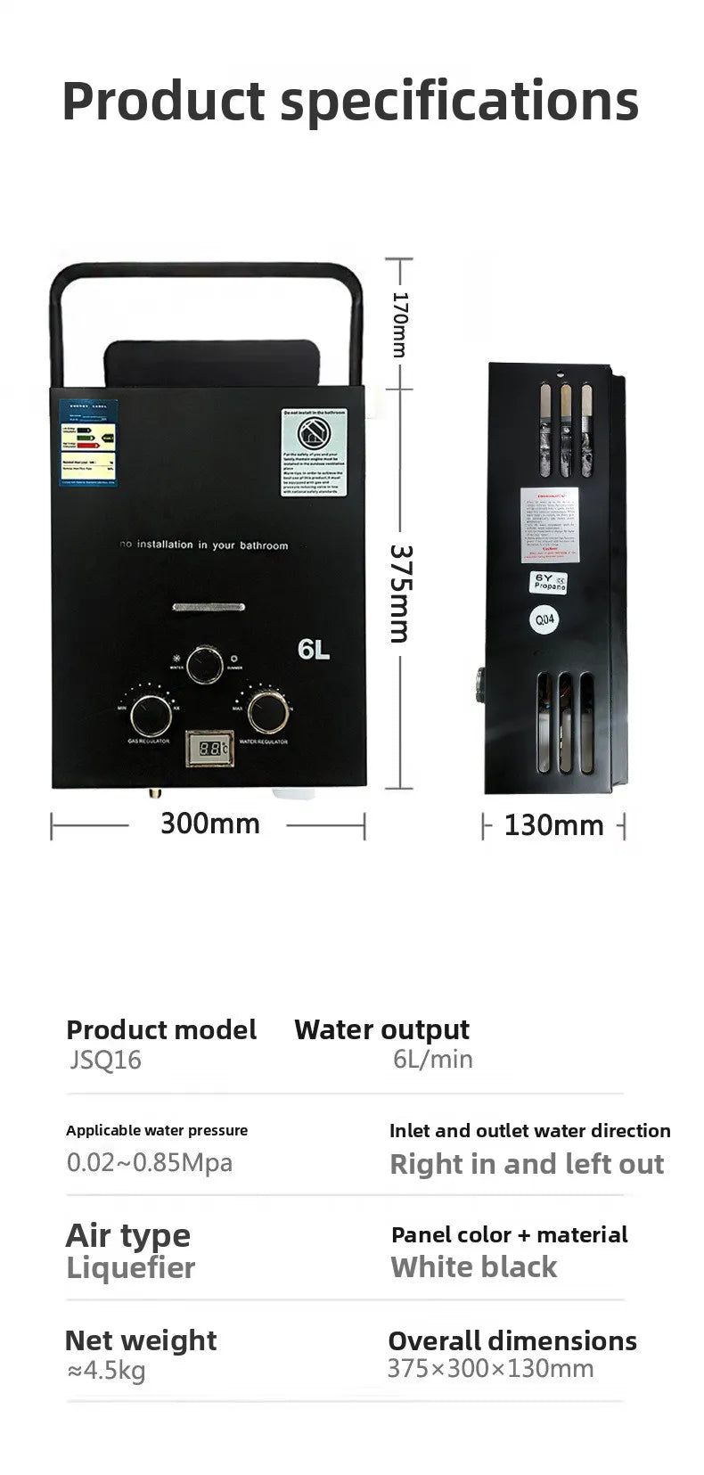 Outdoor Portable Water Heater Camping RV New Explosion
