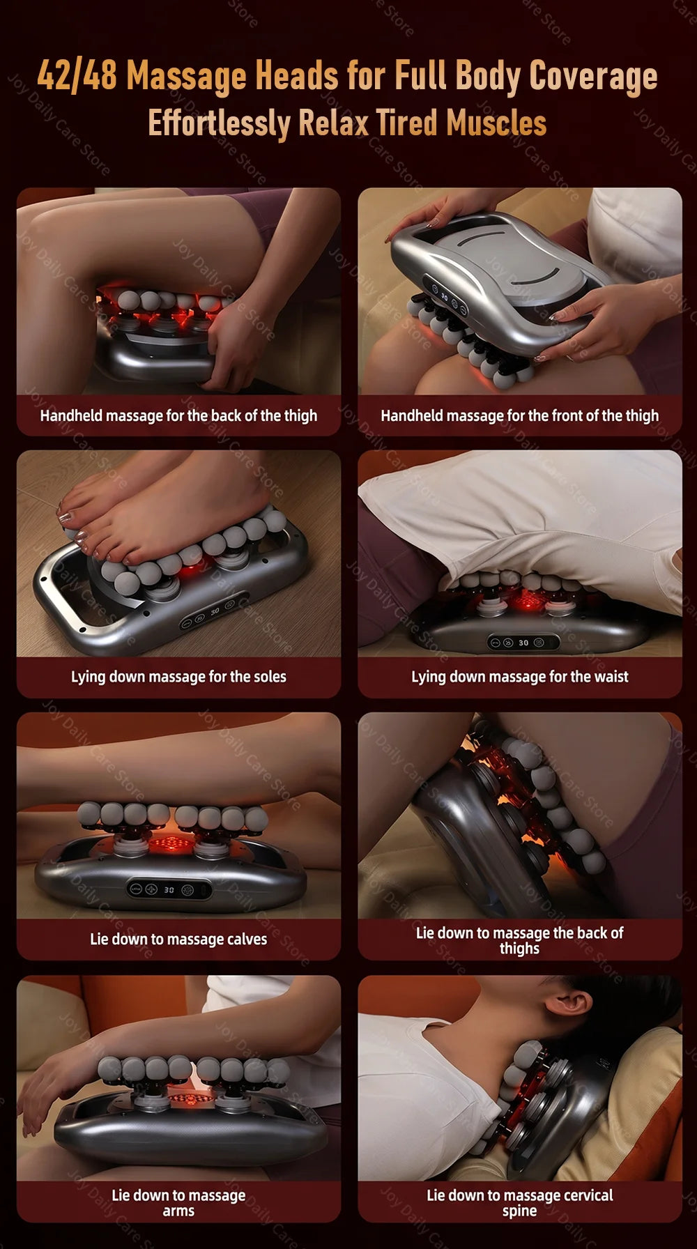Professional Body Massager Powerful Electric Muscle Fascia Massager 48 Heads Wireless Massage Gun for Waist Shoulder Back Leg