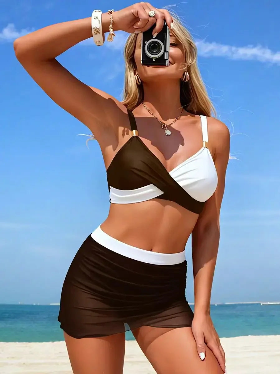 Women High Waisted Bikini Sexy Push Up Two Piece Swimsuits Vintage Swimsuit Two Piece Retro Ruched Womens Bathing Suits Tankinis