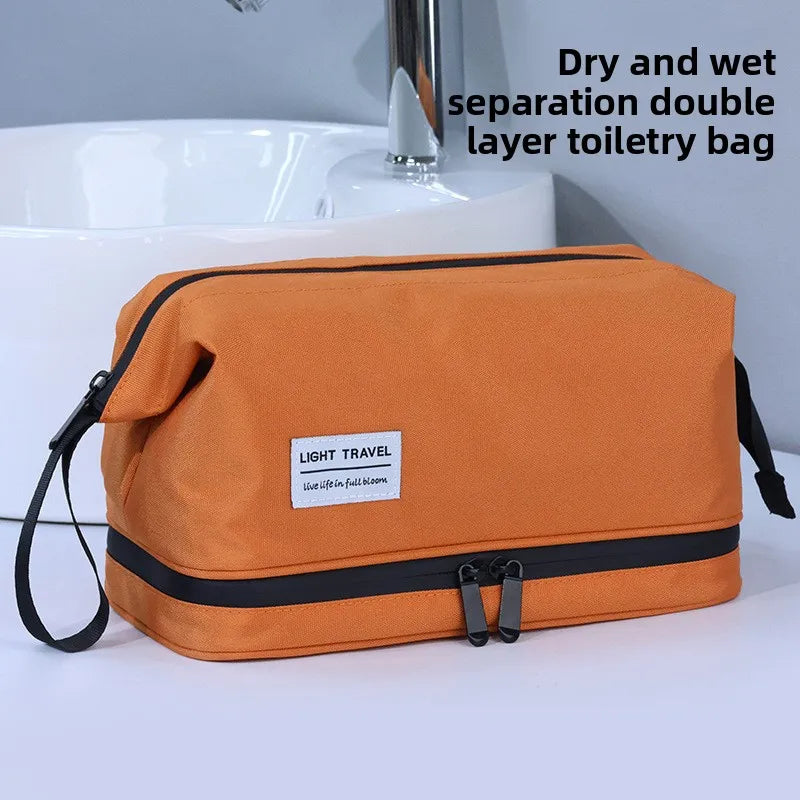 Dry and Wet Separation Men's Toiletry Bag Business Trip Portable Cosmetics Storage Bag High Value Cosmetic Bag