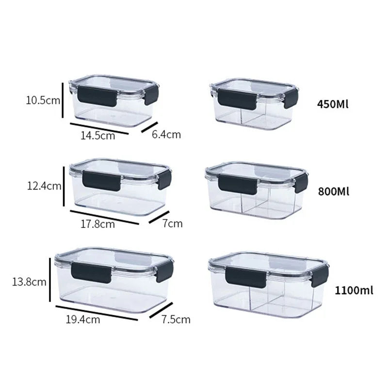 Portable Lunch Box for Kids School Microwave Transparent Bento Box with Compartments Salad Fruit Food Sealed Jar Container Box