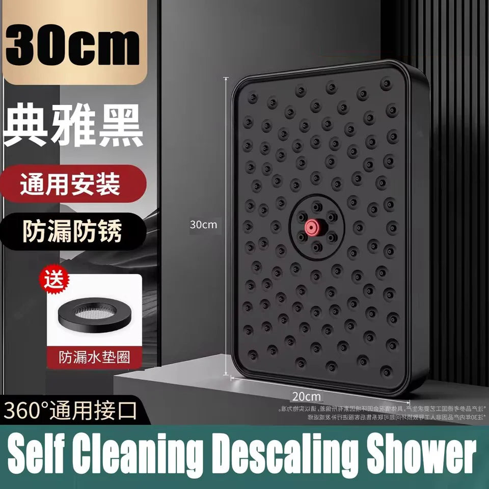 New Self Cleaning Descaling Large Flow Supercharge Ceiling Mounted Shower Head 25.5CM Big Panel High Pressure Waterfall Shower