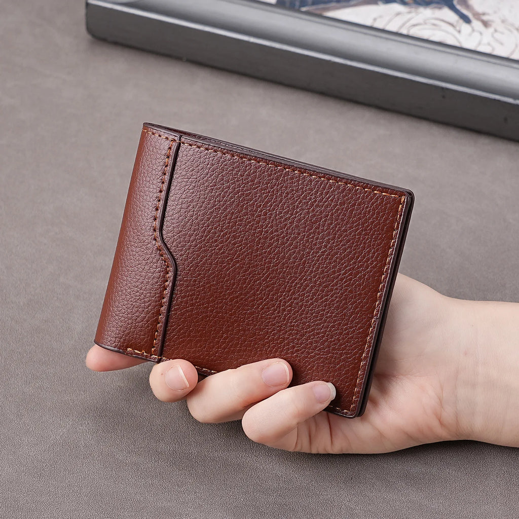 Coin Purse  Men'S Short Wallet Bifold Wallet Slim Pu Leather Wallet For Pocket Carry Gifts Daily Use