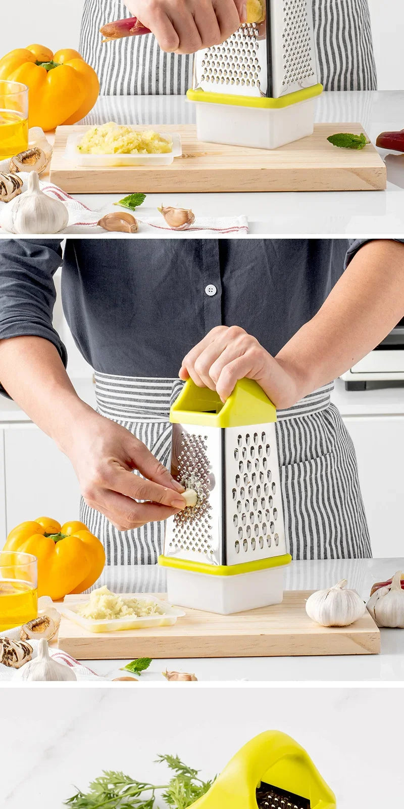 Multifunctional Vegetable Grater Chopper 4 Side Manual Stainless Steel Cheese Garlic Ginger Fruit Cutter Slicer Kitchen Gadgets