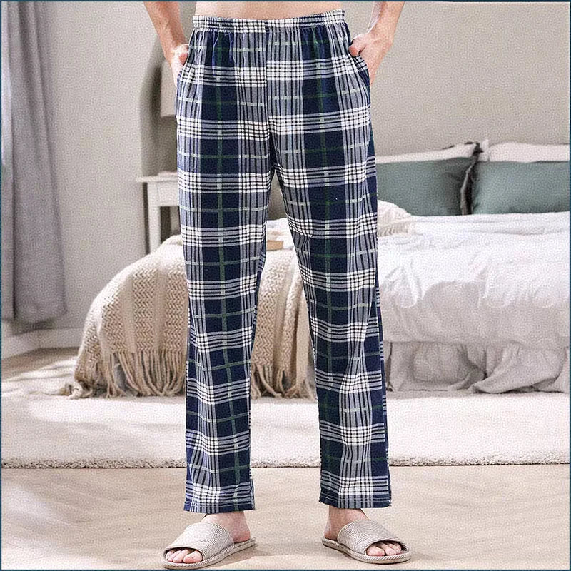 Summer Men's Pajama Pants Casual Thin Single-Piece Long Pants Plus Size Home Pants for Teenagers to Wear Outside Home Pants Men's Style