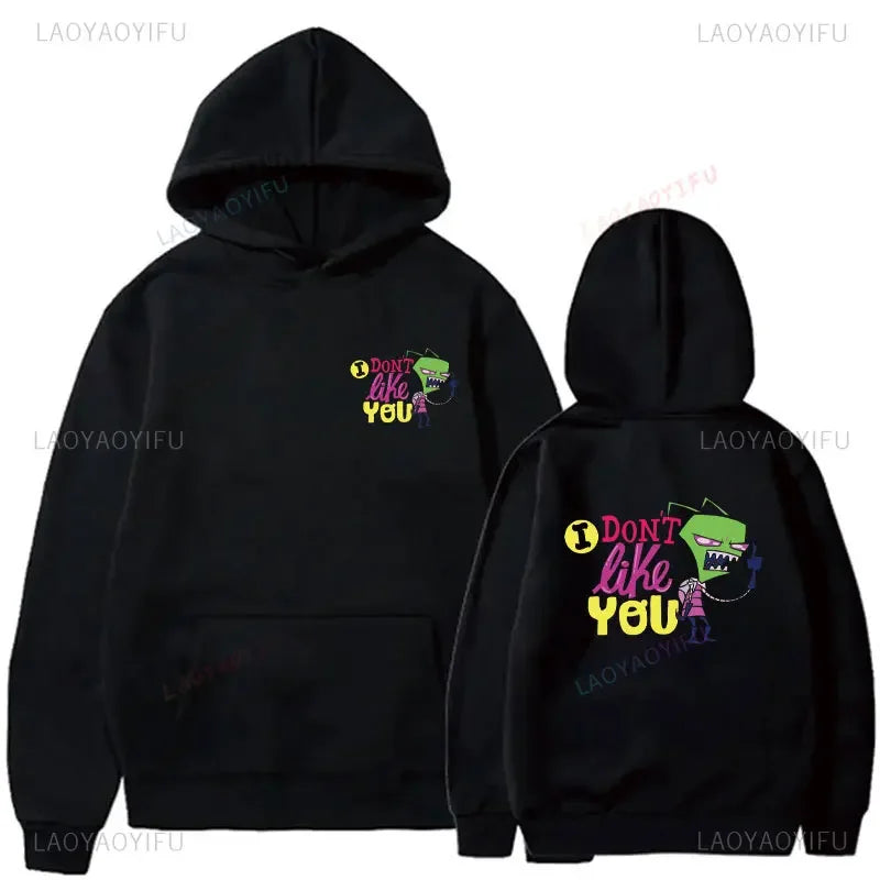 Happy Gir Classic Hip Hop Cool Thermal Hoodie Invader Zim Gaz Membrane Animated Leisure Tracksuit Autumn and Winter Fleeces