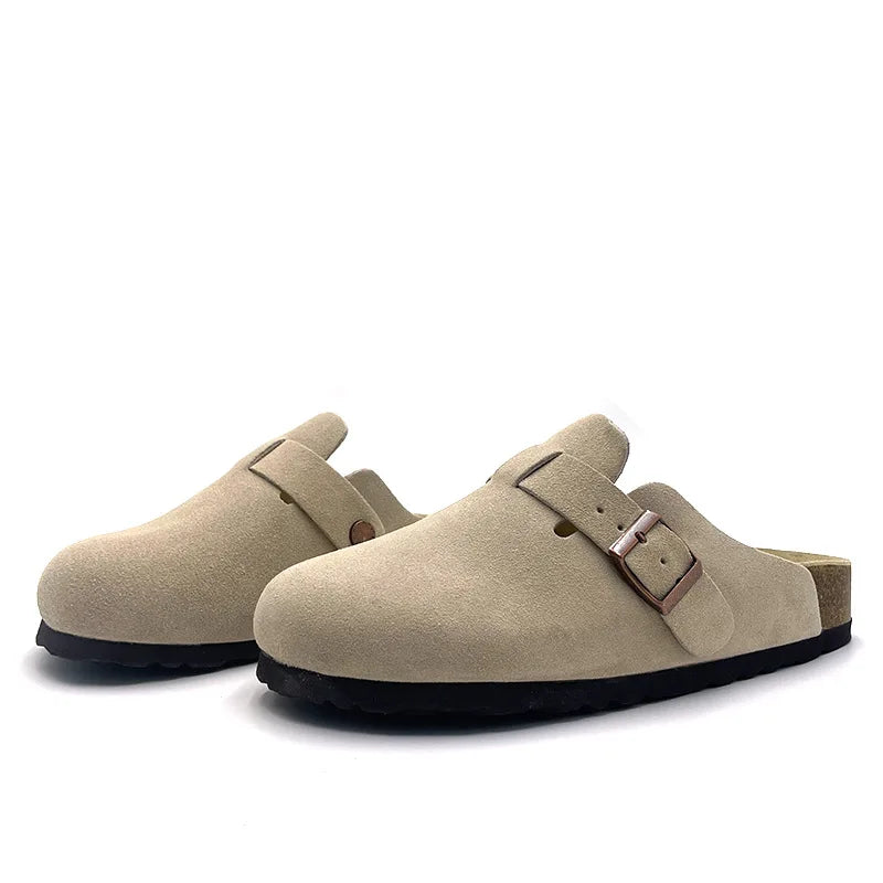 High-quality Vintage Fashion Suede Leather Sandals, Unisex, Spring and Autumn Trendy Premium Slippers