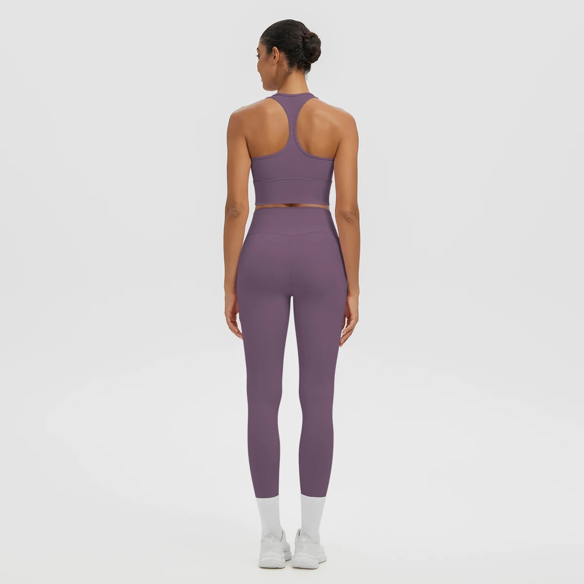 2PCS Women's Sports Pants Yoga Set Sexy Backless I-shaped Vest with Chest Pad Shock-absorbing Running Yoga Tank Top Yoga Pants
