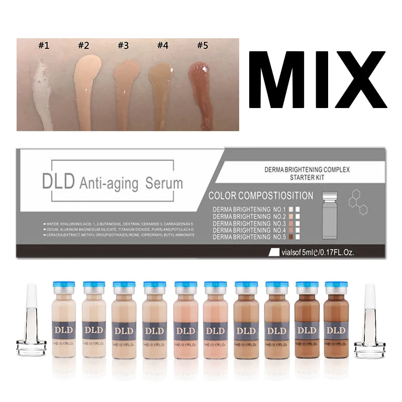 Korea 5ml*10Pcs BB Cream Glow Foundation Brightening Sunscreen Salmon DNA Ampoule Skin Booster Moisturizing Skin Beauty Makeup