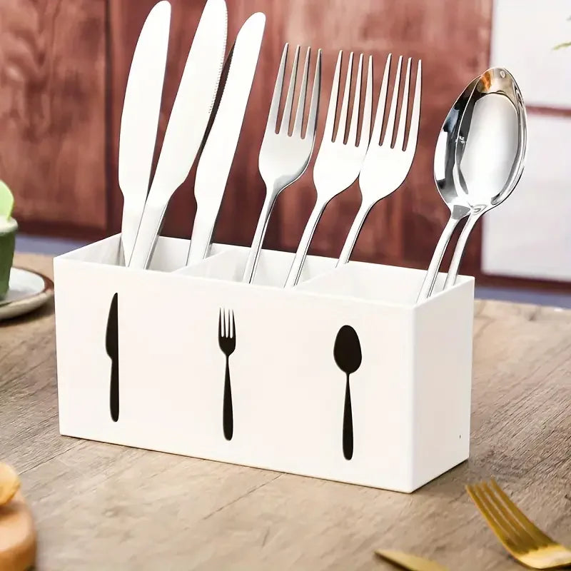 Kitchen Cutlery Organizer Knife Stand Plastic Drain Storage Holder Spoon Fork Chopstick Kitchenware Cooking Tool Tray Shelf Box