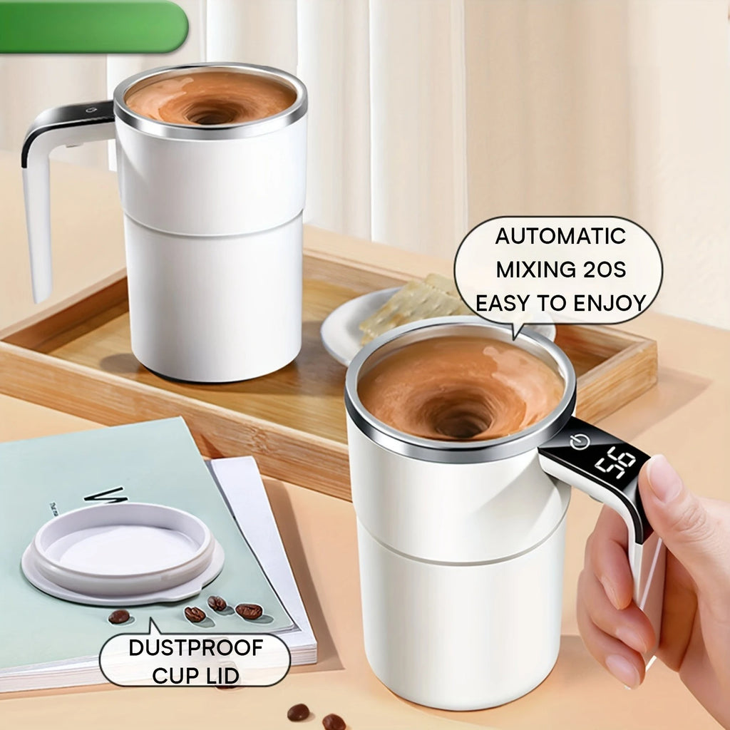 380ML Electric Coffee Self Mixing Mug IP67 Waterproof Coffee Stirring Mug USB Charging Digital Display Automatic Magnetic Cup