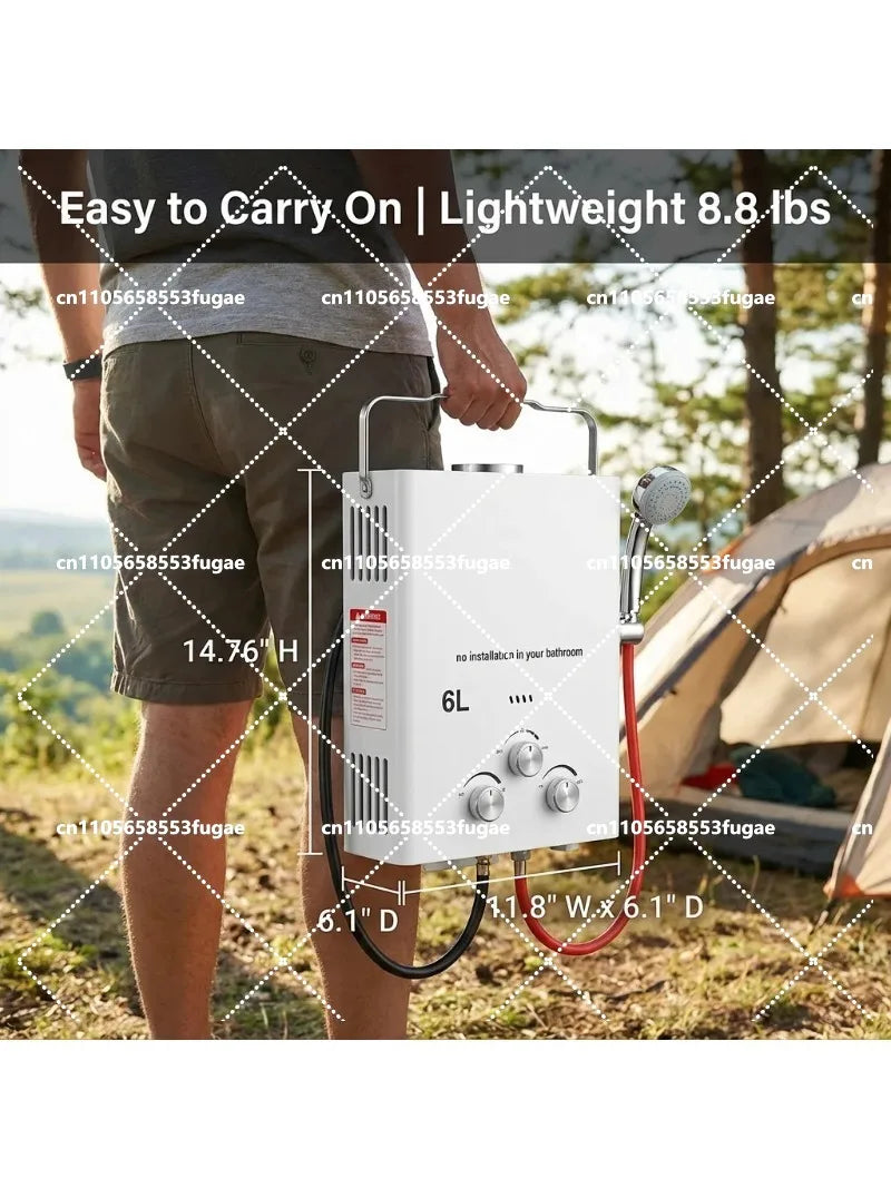 New Portable Gas Water Heater for RV Outdoor Camping Handheld Instant Hot Water Device