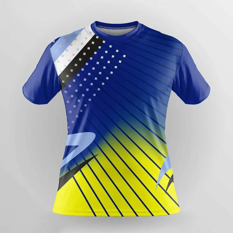 Simple Fashion Quick Dry Sports T Shirts Summer Casual Short Sleeve 3D Printed T-shirts Loose Breathable Running Badminton Tees
