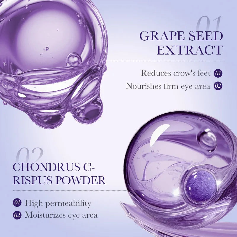 SADOER Grape Eye Mask Anti Wrinkle Dark Circles Removal Eyes Bags Moisturizing Eye Patches Eyes Skin Care 60pcs