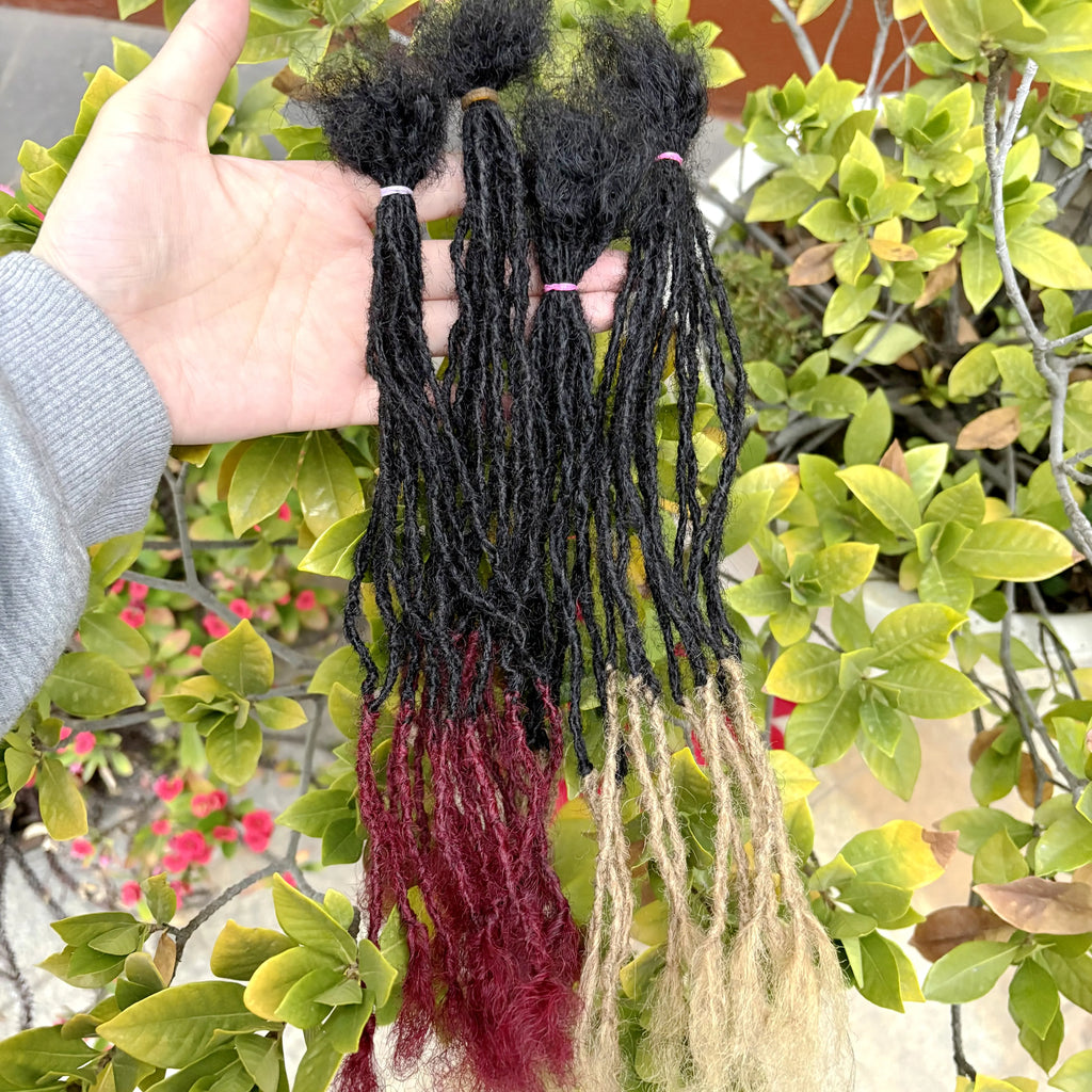 0.2cm Colored Handmade Inter Loc Extension Human Hair 10in Permanent Micro Sisterlocks Extensions Natural Looking Soft Dreadlock