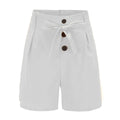 European American Shorts with Belt Slim Fit Fashionable Versatile Sexy High Waisted Beach Style Shorts Single Breasted Decor