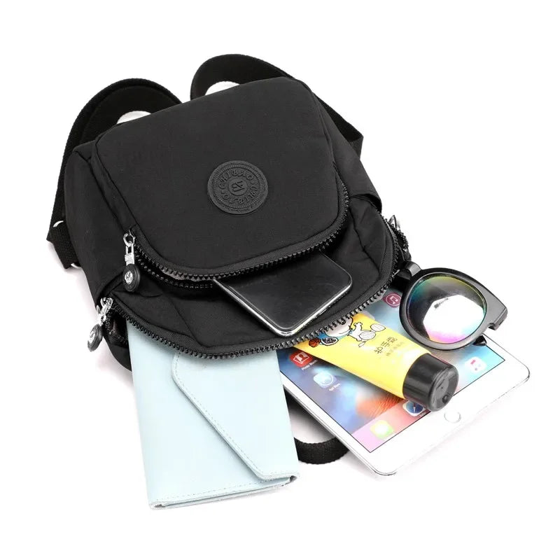 Women's Travel Casual Backpack College Students School Bag Korean Small Canvas Backpack Waterproof Fashion Shoulder Bags