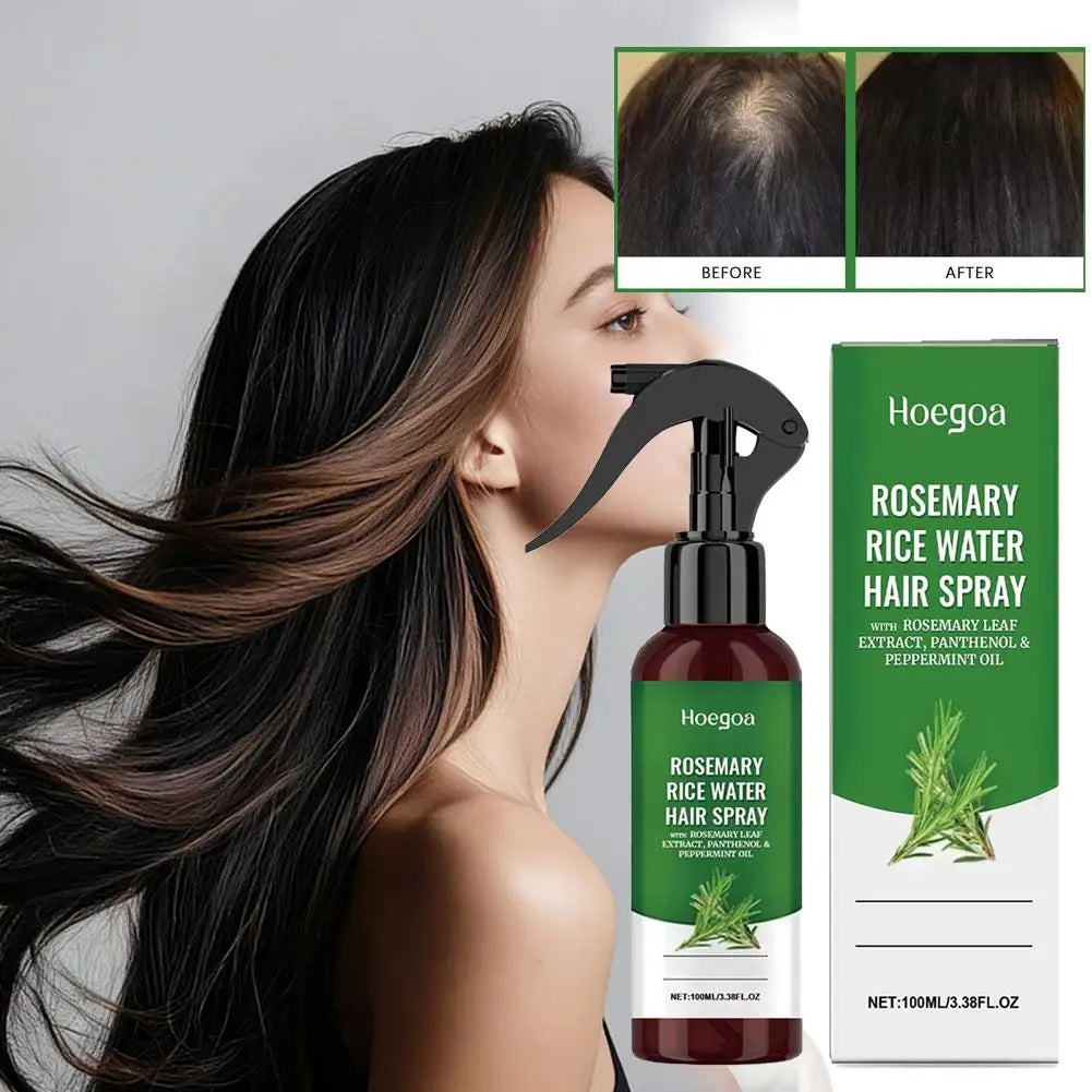 Rosemary Rice Water Hair Growth Spray with Peppermint Biotin Advanced Scalp Treatment for Thinning Hair Regrowth for Men & Women