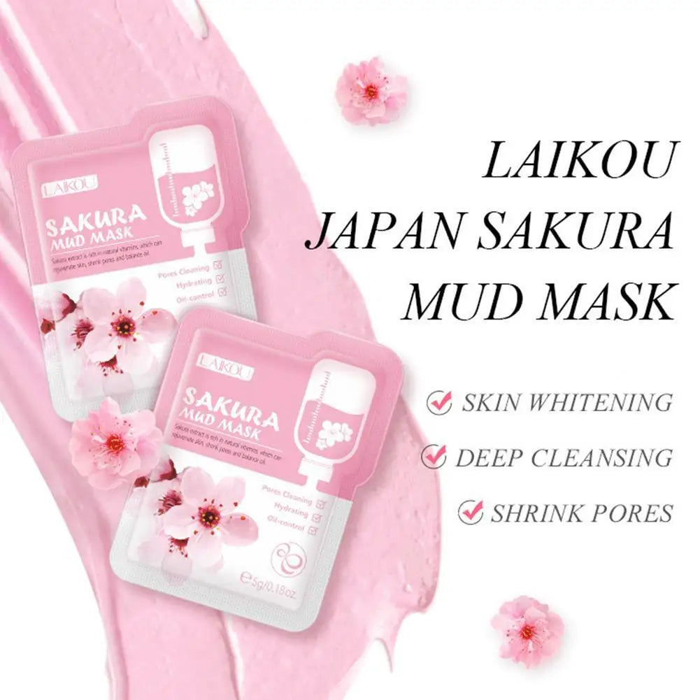 Sakura Mud Mask Brightening Hydrating Face Mask Skin Clean Facial Cleansing Clay Hydrating Anti Wrinkle Skincare 1/5/10pcs