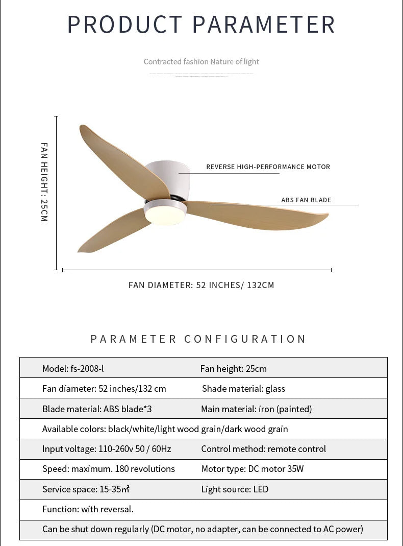 SOVE Modern Led Ceiling Fan Kitchen Living Room Dining Room Household High Air Volume Remote Control Pendant Light