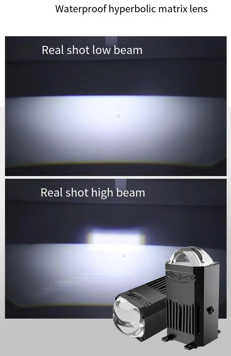 1.8 Inch Matrix Bi LED Projector Lens 12V 50W 6000K-6500K Waterproof for Car Motorcycle