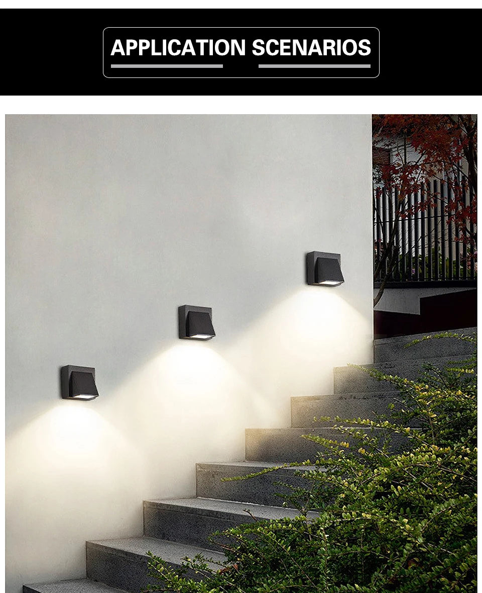 LED Wall Light Outdoor Waterproof Porch Garden Wall Lamp Indoor Bedroom Bedside Home Decoration Lighting Lamp