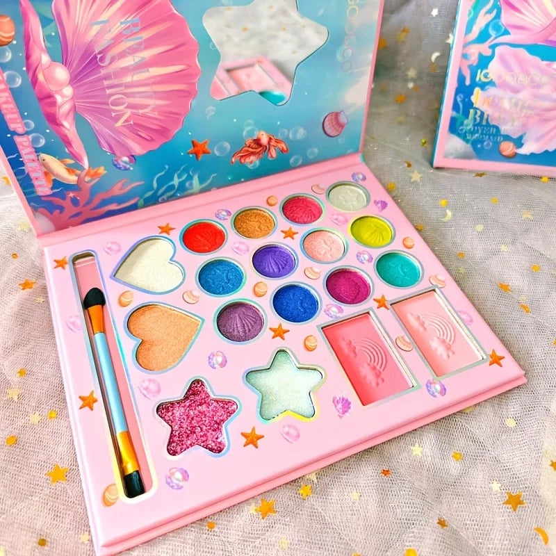 Women's Makeup Eye Shadow Palette,18 Color Cartoon Fashionable Pearlescent Matte Highlights Eyeshadow Palette Eye Makeup Gifts