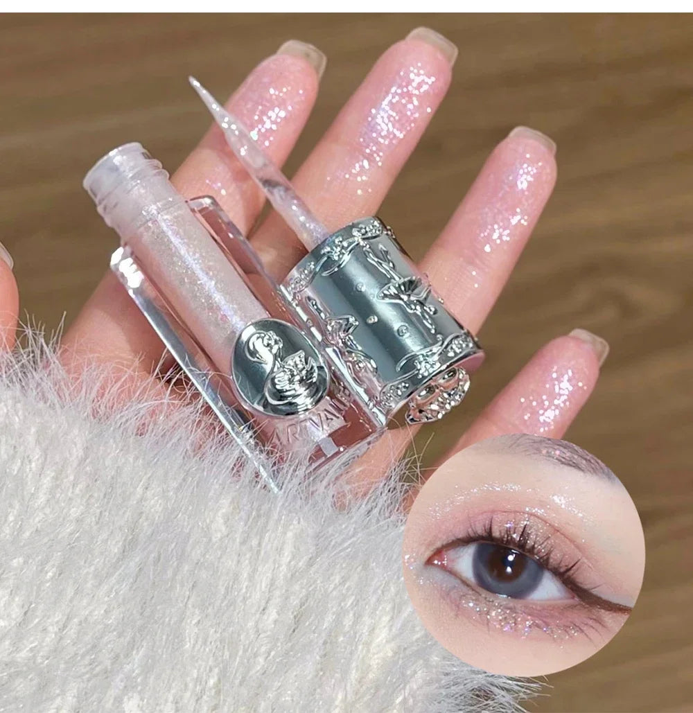 Balletism Glitter Liquid Eyeshadow Pearly Fine Shimmer Long Lasting Sparkling High Gloss Sequin Eye Shadow Lying Silkworm Makeup