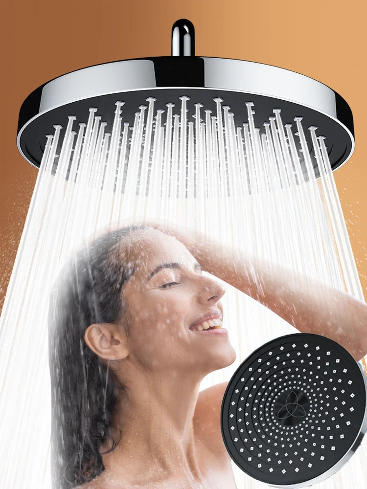 New Large Flow Rainfall Shower Head 25cm Top Sprayer High Pressure Shower Head Water Saving Shower Faucet Bathroom Accessories
