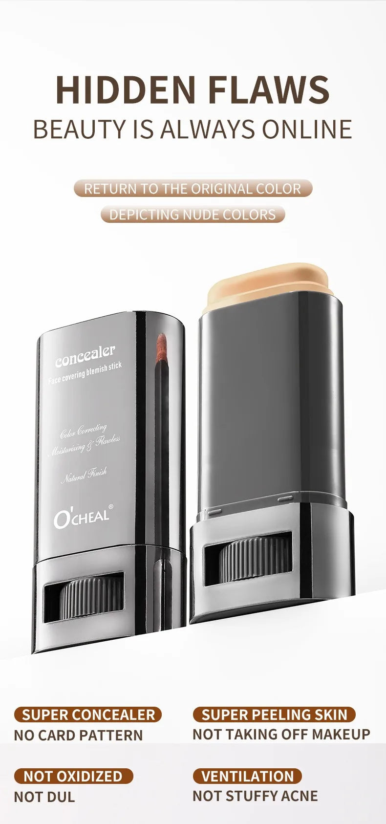 Matte Foundation Cream Stick Boosted Skin Tint Silky Texture Moisturizing Lasting Coverage Concealer Base Even Skin Tone Makeup