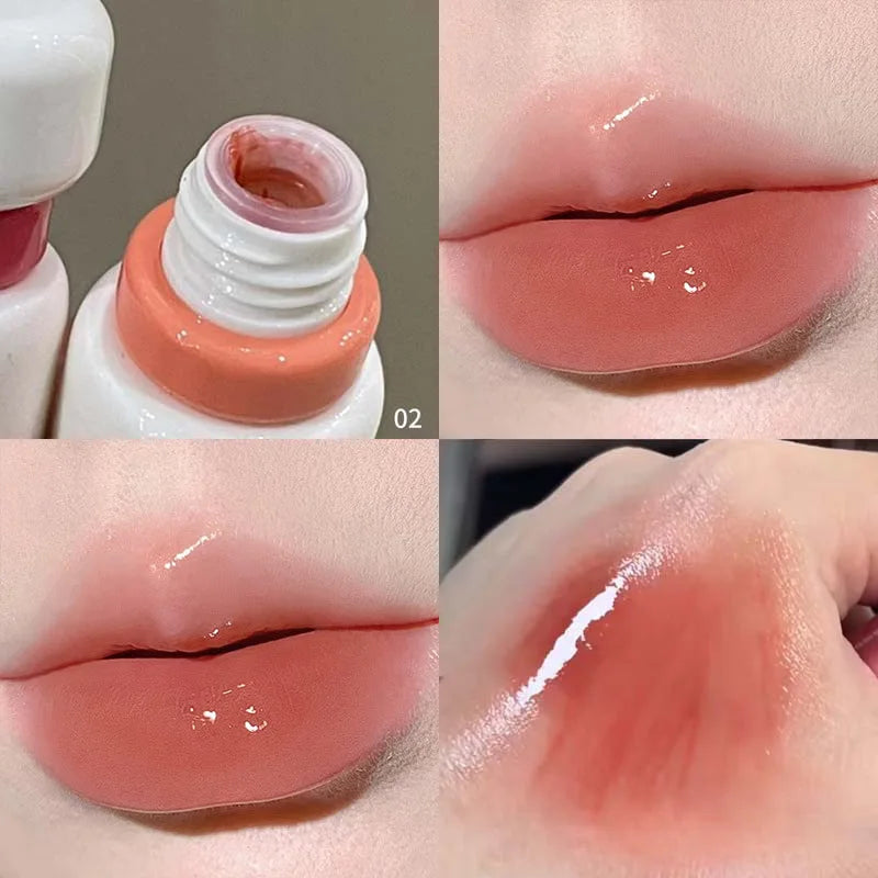 Herorange Glossy Lip Gloss Hydrating Watery Plump Lips Long Lasting for Autumn Winter
